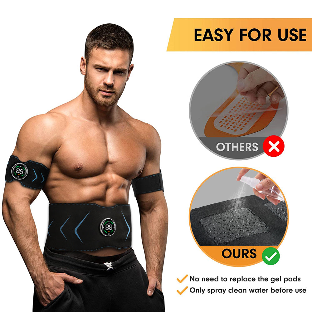 Abdominal Muscle Stimulator Trainer USB Connect Fitness Equipment Training Gear Muscles Electrostimulator Toner Massage