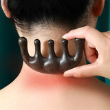 Meridian Massage Comb Five-Tooth Handleless Wooden Point Acupuncture Head Comb Wide-Tooth Sandalwood Comb Massage Head