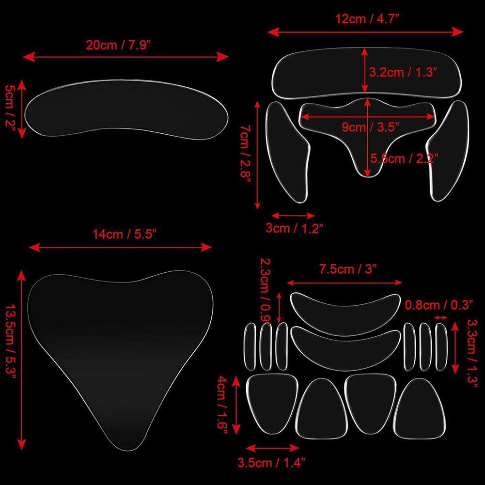 18Pcs Reusable Silicone Removal Sticker Face Forehead Neck Eye Sticker Pad Anti Aging Skin Lifting Care Patch