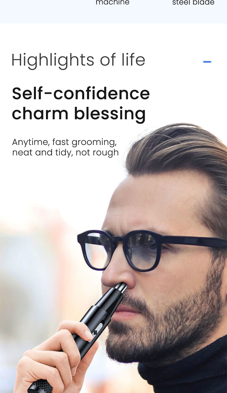 Electric Nose Hair Clipper Rechargeable Multi-kinetic Shaving Two-in-one Unisex Fully Automatic Washable Shaving Nose Trimmer