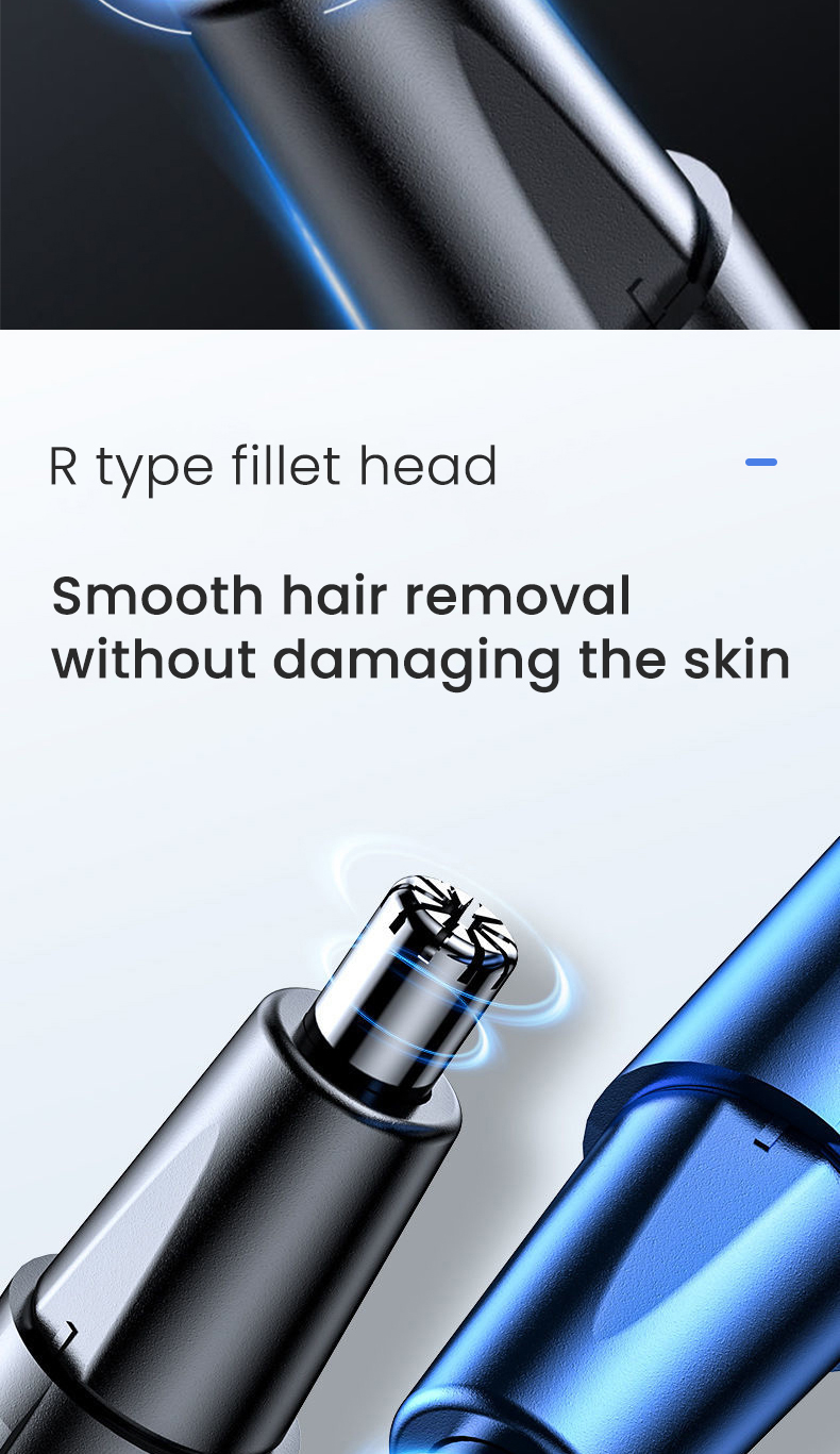 Electric Nose Hair Clipper Rechargeable Multi-kinetic Shaving Two-in-one Unisex Fully Automatic Washable Shaving Nose Trimmer