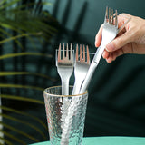 Two-in-one Stainless Steel Watermelon Multifunctional Fruit Fork with Polished Handle Comfortable and Elegant Kitchen Fruit Fork
