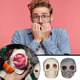 Halloween Skull Stress Ball Halloween Mochi Squishy Toys Skeleton Head Bat Squeeze Balls Halloween Skull Goodie Bag Filler Party