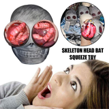 Halloween Skull Stress Ball Halloween Mochi Squishy Toys Skeleton Head Bat Squeeze Balls Halloween Skull Goodie Bag Filler Party