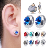 1Pair Magnetic Slimming Magnet Earring for Women Men Weight Loss Rhinestone Stainless Steel Ear Studs Health Non Pierced Jewelry