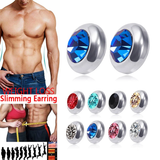 1Pair Magnetic Slimming Magnet Earring for Women Men Weight Loss Rhinestone Stainless Steel Ear Studs Health Non Pierced Jewelry