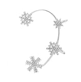 Fashion Silver Plated Crystal Snowflake Ear Clips Without Piercing For Women Sparkling Zircon Ear Cuff Clip Earrings Jewelry