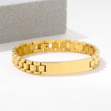 Custom Name Bracelets for Women Personalized Stainless Steel Tank Chain Men Bracelet Classic Nameplate Statement Jewelry