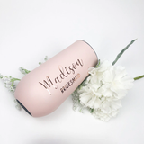Personalized Bridesmaid Flute Tumbler Custom Bridal Party Gift Bachelorette Party Favor 6oz Insulated Wine Cup Champagne Tumbler
