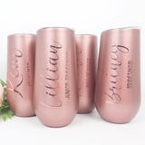 Personalized Bridesmaid Flute Tumbler Custom Bridal Party Gift Bachelorette Party Favor 6oz Insulated Wine Cup Champagne Tumbler