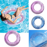 Transparent Glitter Pool Swimming Ring Adult Children Inflatable Pool Tube Giant Float Boys Girl Water Fun Toy Swim Laps