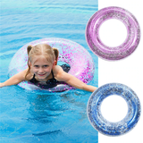 Transparent Glitter Pool Swimming Ring Adult Children Inflatable Pool Tube Giant Float Boys Girl Water Fun Toy Swim Laps
