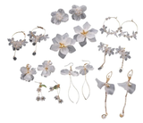 Fashion Trend White Acrylic Flower Drop Earrings Female Acrylic Alloy Tassel Chain Pendant Earrings Korean Wedding Earrings