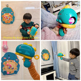 Children Dinosaur Toy Guns Ejection Sticky Ball Dart Board Target Plate Kids Outdoor Cartoon Fun Sports Shooting Games Gun Toys