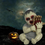 Halloween Horror Baby Statue Handmade Doll Crafts Resin Ornaments Halloween Haunted Doll Ghost Zombie Baby Decor