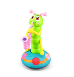 Children Musical Cartoon Caterpillar Playing the Saxophone Dancing Twist Worm Electric Pet Interactive Toys for Toddlers Gifts