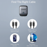 ANKER GaN2 65W USB C Fast Charger NANO II Foldable Mini Travel Phone Chargers For iPhone Galaxy & Tablets iPad ThinkPad