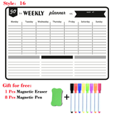 A3 Size Magnetic Monthly Weekly Planner Calendar Table Dry Erase Whiteboard Blackboard Fridge Sticker Message Board Menu