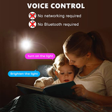 USB Night Light, Voice Control Flexible LED Reading Lamp with 3 Color Modes and Timer, Dimmable Eye Caring Bedside Night Lamp for Bedroom Nursery Kids Room Study Office (White)