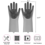 Dishwashing Cleaning Gloves Silicone Rubber Sponge Glove Household Scrubber Kitchen Clean Tools Dropshipping Kitchen