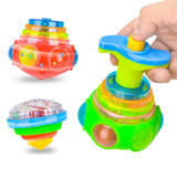 Bagged round Luminous Toy Light Music Rotating Gyro Random Color One Pack