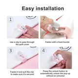 12pcs Duvet Clips Non-slip Holder Quilt Blanket Clips Bed Sheet Fixer Sleep Clothes Pegs Cover Fastener Gripper Easy To Unlock
