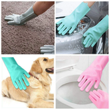 Dishwashing Cleaning Gloves Silicone Rubber Sponge Glove Household Scrubber Kitchen Clean Tools Dropshipping Kitchen
