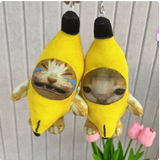 2023 Crying Banana Cat Plush Pendant Cute Banana Cat Doll With Sound Toy Keychain Car Bag Funny Pendant Keyring Gifts New