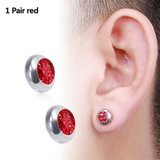 1Pair Magnetic Slimming Magnet Earring for Women Men Weight Loss Rhinestone Stainless Steel Ear Studs Health Non Pierced Jewelry