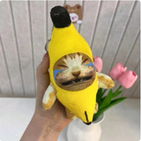 2023 Crying Banana Cat Plush Pendant Cute Banana Cat Doll With Sound Toy Keychain Car Bag Funny Pendant Keyring Gifts New