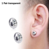 1Pair Magnetic Slimming Magnet Earring for Women Men Weight Loss Rhinestone Stainless Steel Ear Studs Health Non Pierced Jewelry