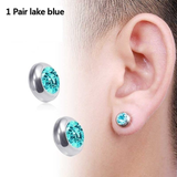 1Pair Magnetic Slimming Magnet Earring for Women Men Weight Loss Rhinestone Stainless Steel Ear Studs Health Non Pierced Jewelry