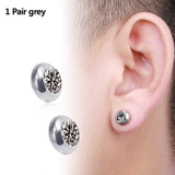 1Pair Magnetic Slimming Magnet Earring for Women Men Weight Loss Rhinestone Stainless Steel Ear Studs Health Non Pierced Jewelry