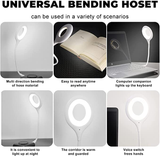 USB Night Light, Voice Control Flexible LED Reading Lamp with 3 Color Modes and Timer, Dimmable Eye Caring Bedside Night Lamp for Bedroom Nursery Kids Room Study Office (White)