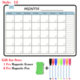 A3 Size Magnetic Monthly Weekly Planner Calendar Table Dry Erase Whiteboard Blackboard Fridge Sticker Message Board Menu