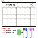 A3 Size Magnetic Monthly Weekly Planner Calendar Table Dry Erase Whiteboard Blackboard Fridge Sticker Message Board Menu