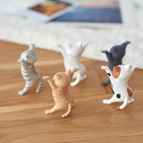 5pcs Set Funny Cat Pen Holder Toy Hold Everything Cat Earphone Bracket Home Decor Festival Decoration Charming Kitty Storage Set