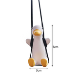 Gypsum Cool White Swing Duck with Sunglasses Automoblie Decor Car Rearview Mirror Ornaments Creative Duck Auto Decoration