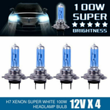 4PCS Car Headlights H7 100w Xenon Hid Super White Effect Look Headlight 6000k Lamps Light Bulbs 100W 12V Daytime Running Lamp