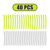20/40 Pcs Car Wheel Hub Sticker High Reflective Stripe Tape for Motorcycle Car Night Driving Safety Luminous Universal Stickers