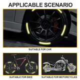 20/40 Pcs Car Wheel Hub Sticker High Reflective Stripe Tape for Motorcycle Car Night Driving Safety Luminous Universal Stickers
