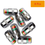  Tire Pressure Monitor Valve Stem Cap Tyre Sensor Indicator 3 Color Eye Alert 8PCS