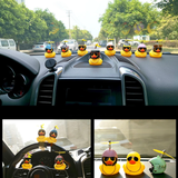 Car Duck With Helmet Pendant Wind Broken Motorcycle Helmet Racing Small Yellow Duck Cycling Accessories Without Light
