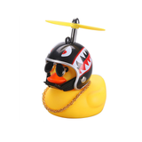 Car Duck With Helmet Pendant Wind Broken Motorcycle Helmet Racing Small Yellow Duck Cycling Accessories Without Light