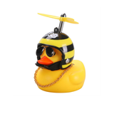 Car Duck With Helmet Pendant Wind Broken Motorcycle Helmet Racing Small Yellow Duck Cycling Accessories Without Light