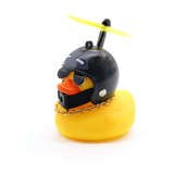 Car Duck With Helmet Pendant Wind Broken Motorcycle Helmet Racing Small Yellow Duck Cycling Accessories Without Light