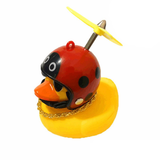Car Duck With Helmet Pendant Wind Broken Motorcycle Helmet Racing Small Yellow Duck Cycling Accessories Without Light