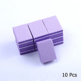 10pcs lot Double-sided Mini Nail File Blocks Colorful Sponge Nail Polish Sanding Buffer Strips Polishing Manicure Tools