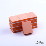 10pcs lot Double-sided Mini Nail File Blocks Colorful Sponge Nail Polish Sanding Buffer Strips Polishing Manicure Tools