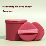 7PCS Strawberry Cosmetic Puff Set Double Side Women Soft Makeup Sponge Beauty Make Up Powder Tools